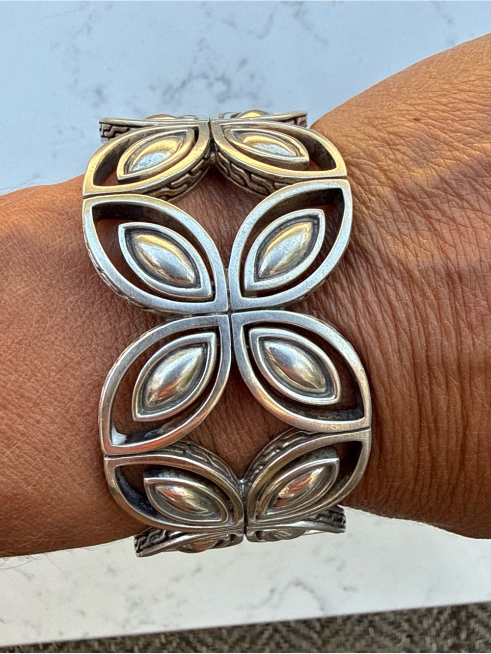 John Hardy Kawung Flower Sterling Silver Cuff Bracelet